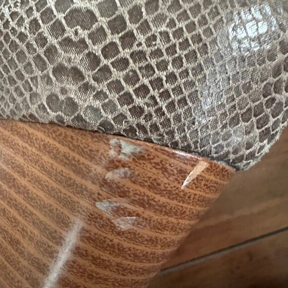 Vionic Anne Womens 8.5 Leather Suede Ankle Bootie Faux Snakeskin Block Heel - Picture 7 of 9